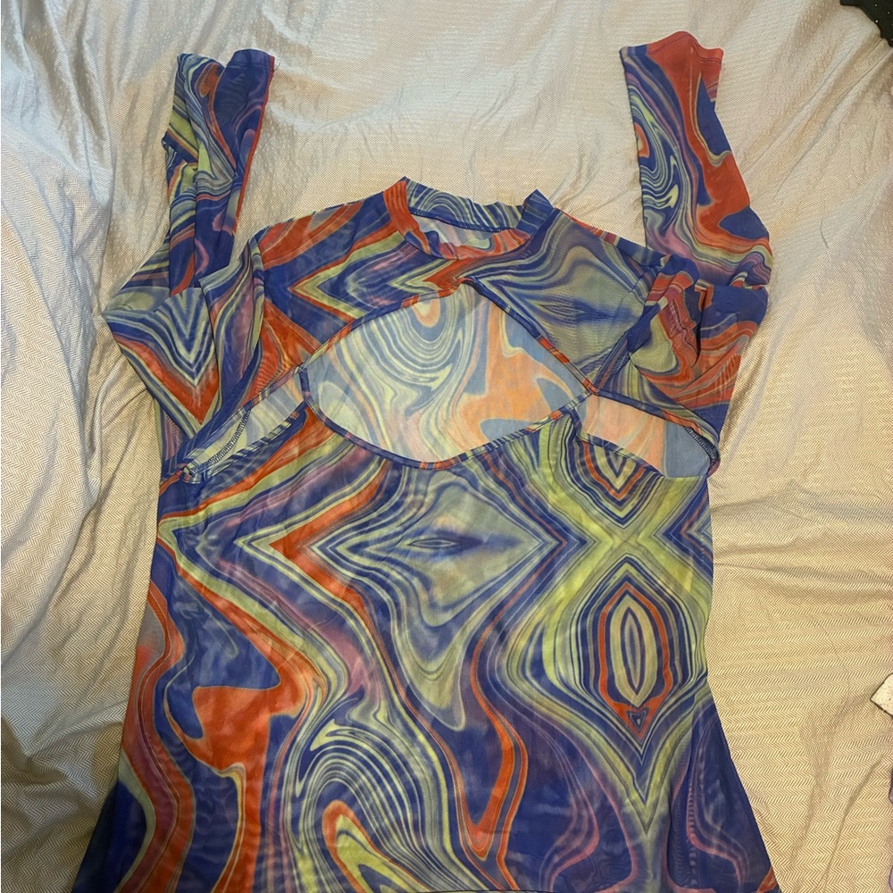 Colorful Abstract Long Sleeve Top